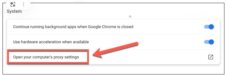 Open Your Computer’s Proxy Settings