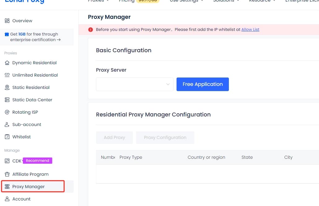 LunaProxy Dashboard1