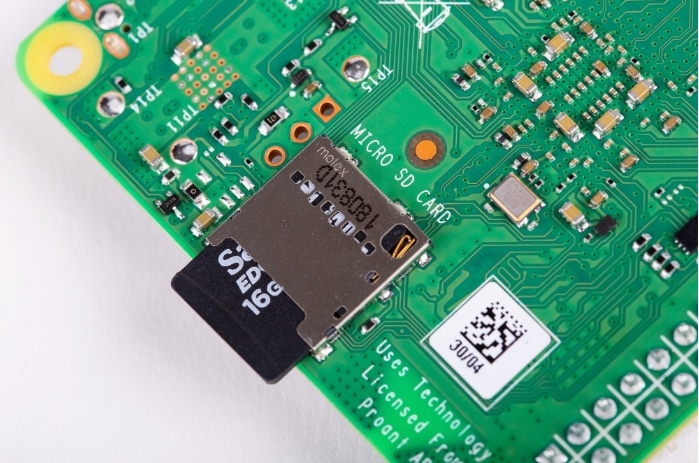 Insert the flashed MicroSD card into the Raspberry Pi