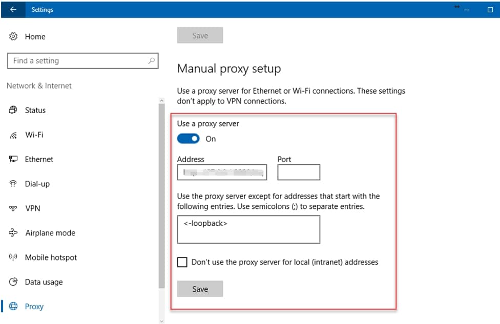 Windows 手动代理设置
