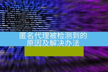 匿名代理被检测到的原因及解决办法